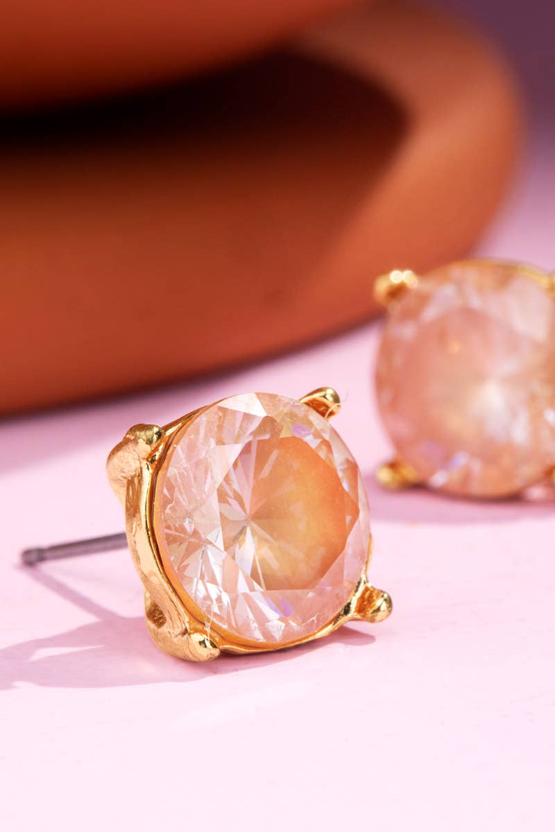 Peach Cubic Zirconia Earrings