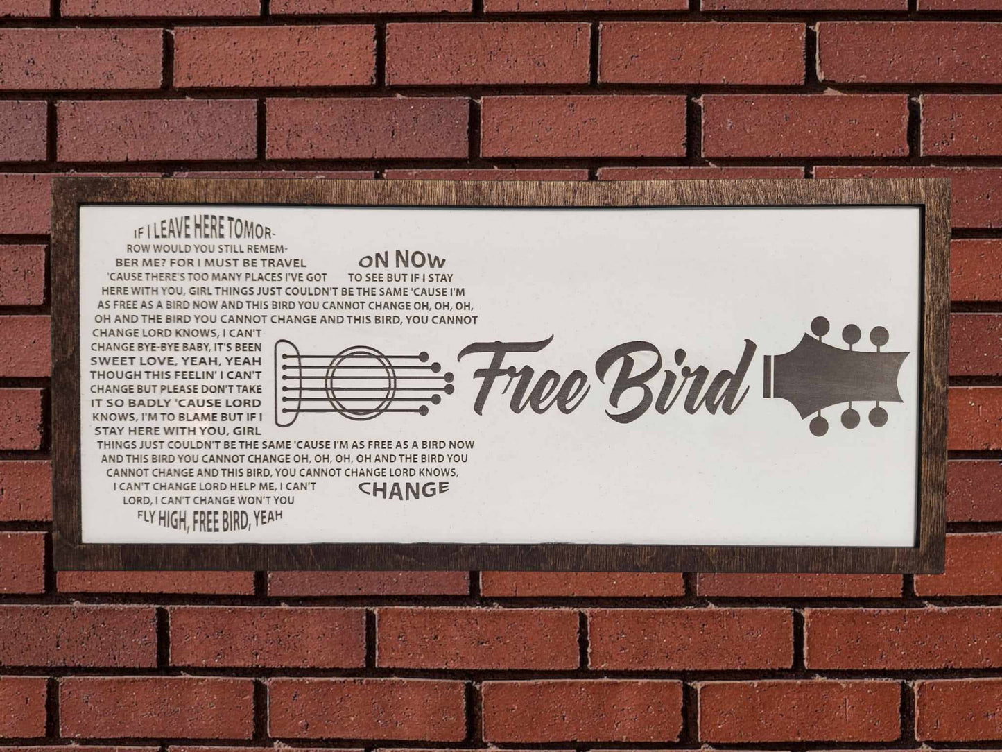 Lynyrd Skynyrd - Free Bird - Song Lyrics Sign