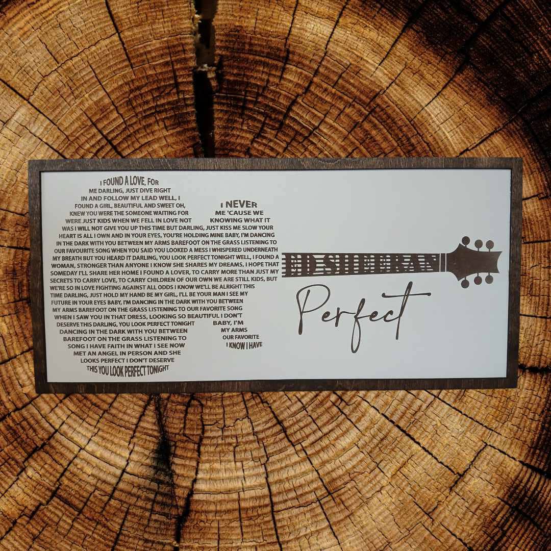 Ed Sheeran - Perfect - Song Lyrics Sign
