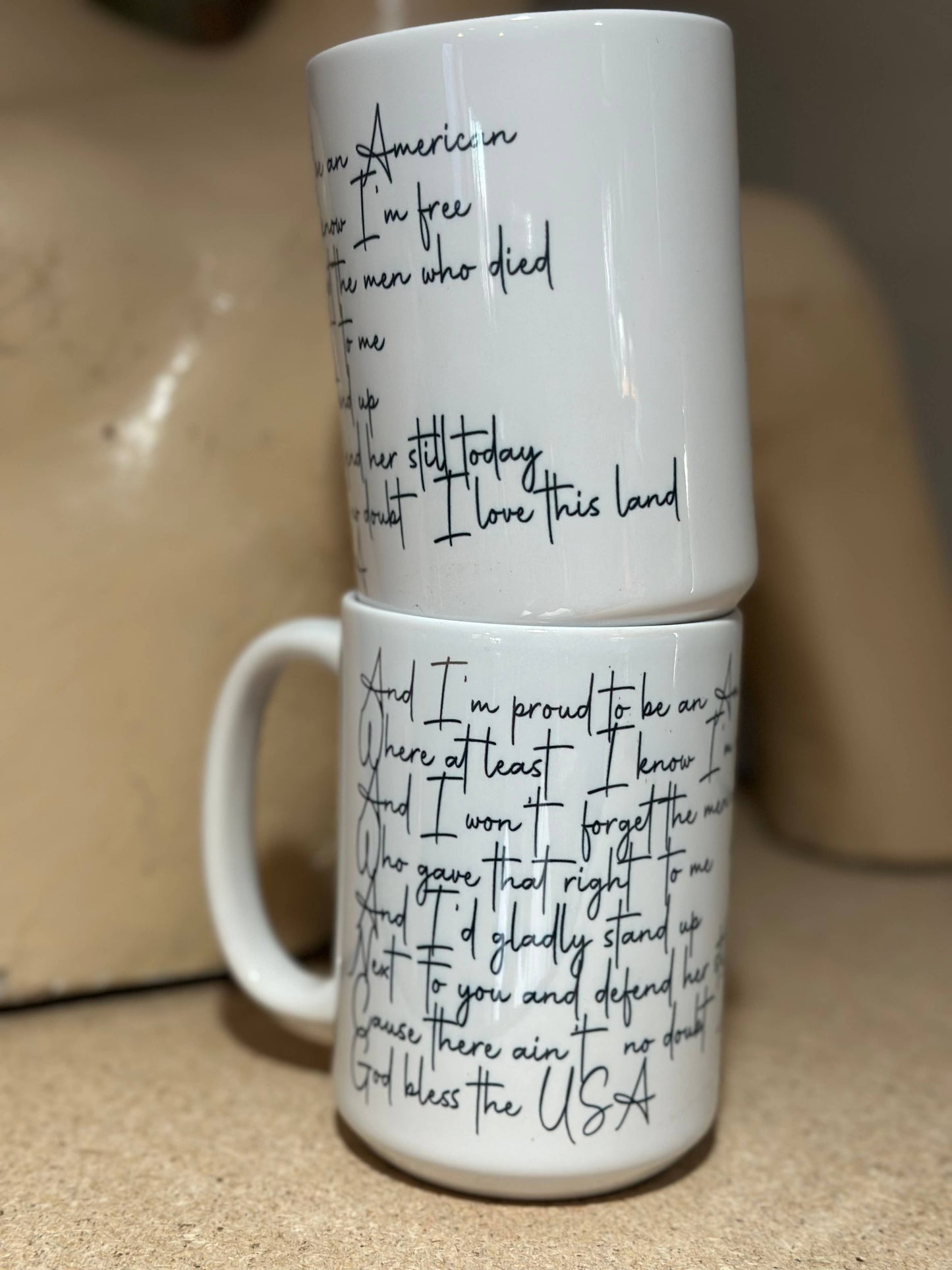 Crooked Halo - God Bless the USA Lyric 15oz Ceramic Coffee Mug