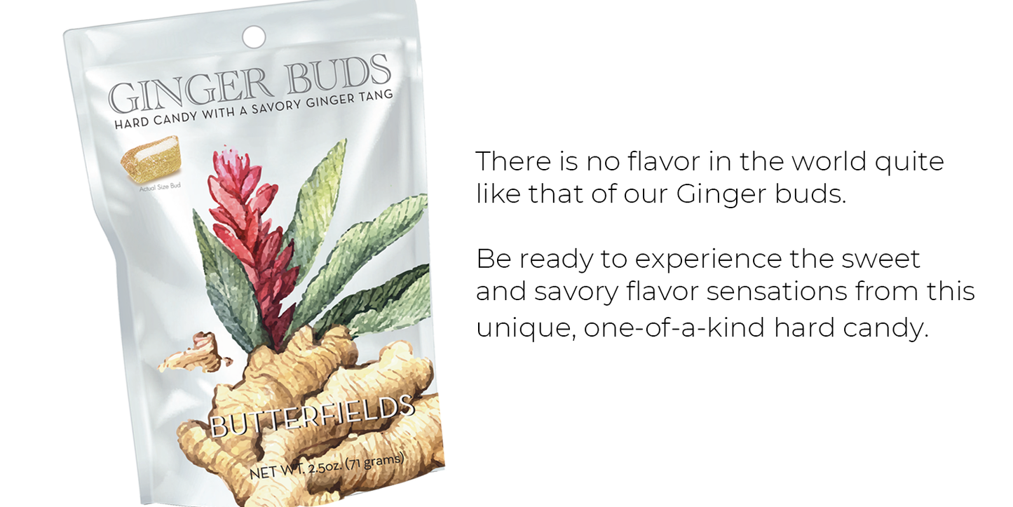 Butterfields Candy - GINGER BUDS 2.5 OZ Hard Candy