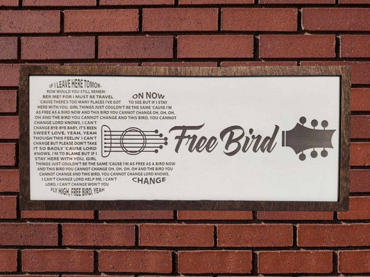 Lynyrd Skynyrd - Free Bird - Song Lyrics Sign