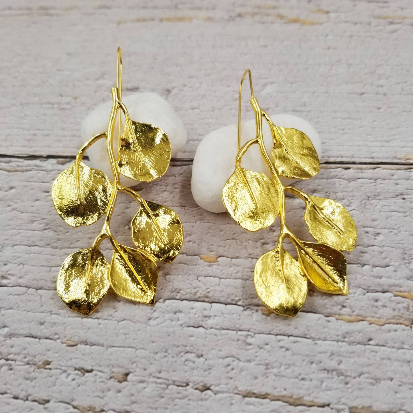 Gold Multi-Leaf Earrings