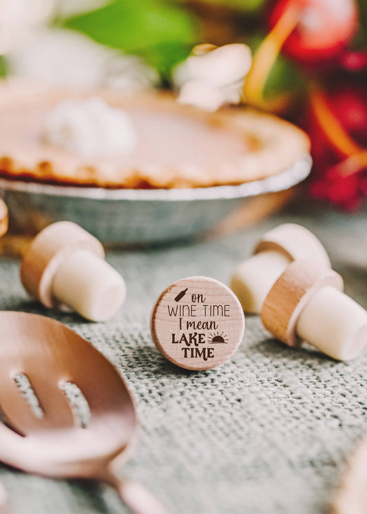 The Lillie Pad - Engraved Lake Wine Bottle Stoppers - Pack of 4 Toppers