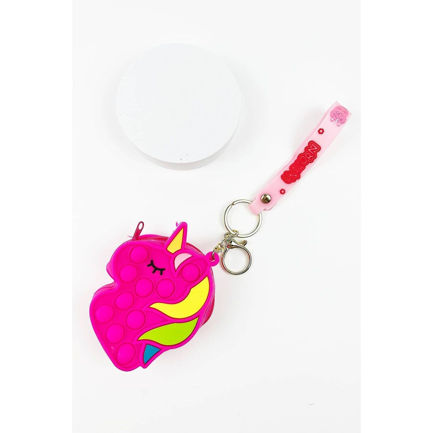 Unicorn Pop-it Fidget Toy, Mini Purse and Keychain all-in-one