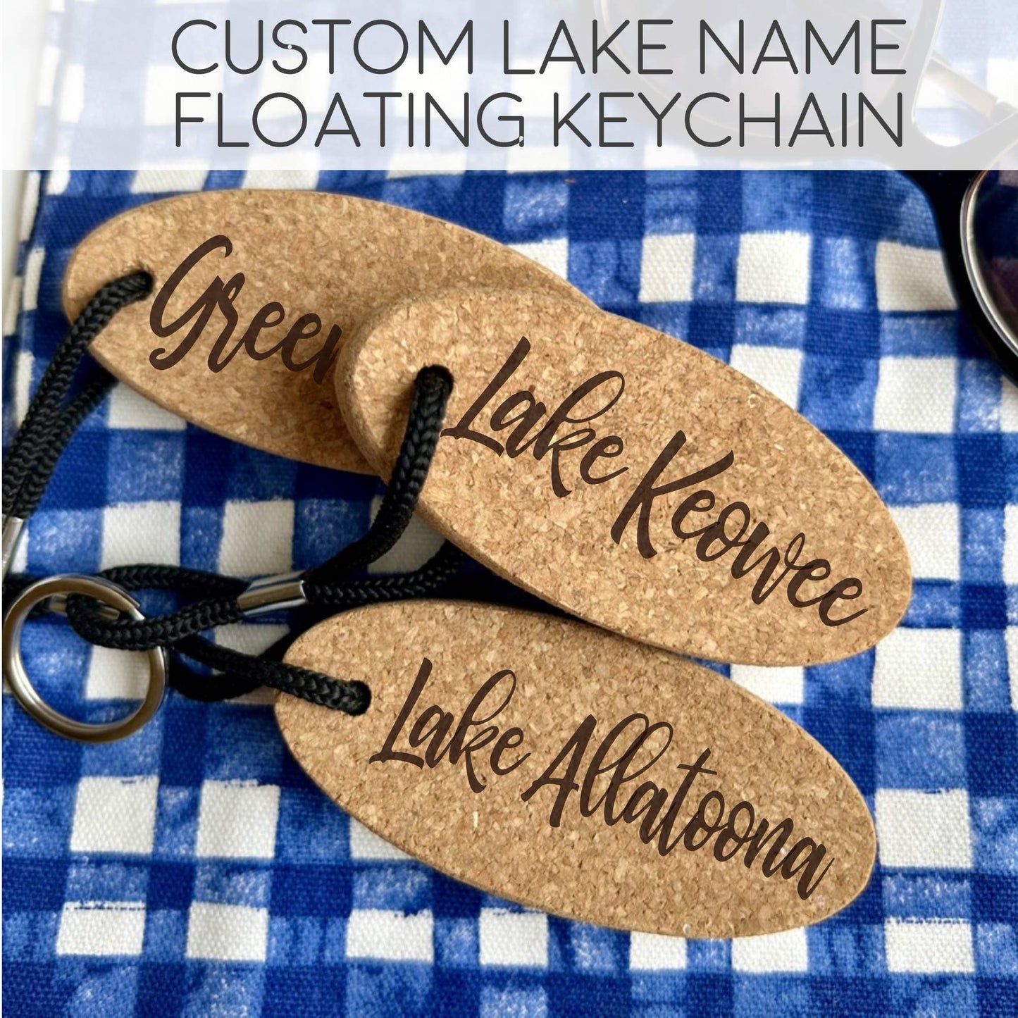 Badin Lake Floating Cork Keychain