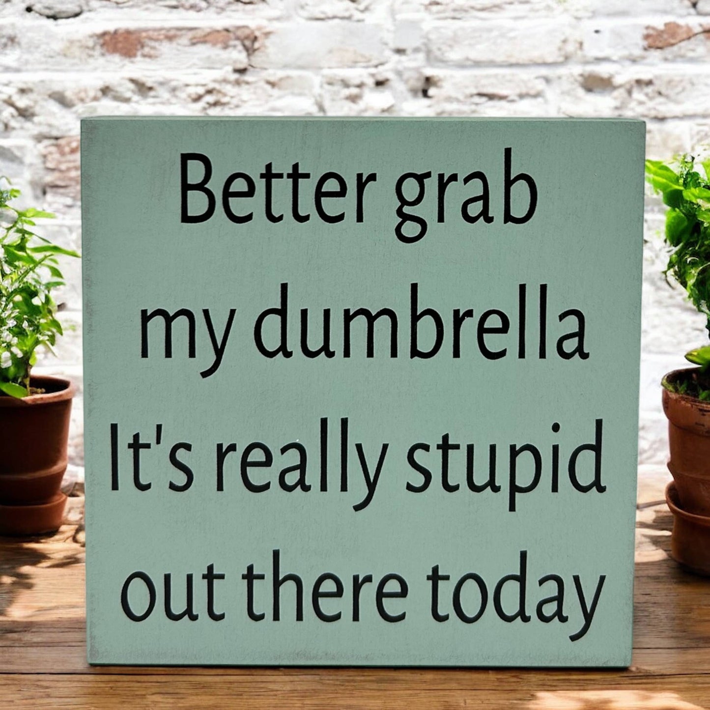 Better Grab My Dumbrella - Funny Rustic Wood Shelf Sitter