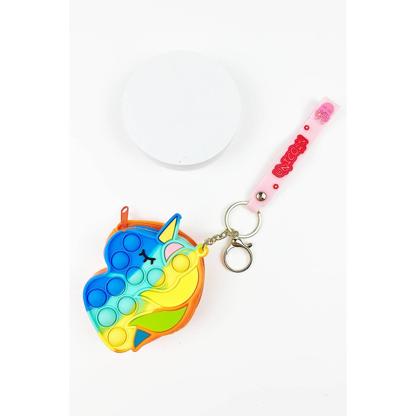 Unicorn Pop-it Fidget Toy, Mini Purse and Keychain all-in-one