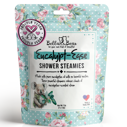 Bella & Bear - Eucalypt-Ease Eucalyptus Shower Steamers 7 Pack | Cute Gift