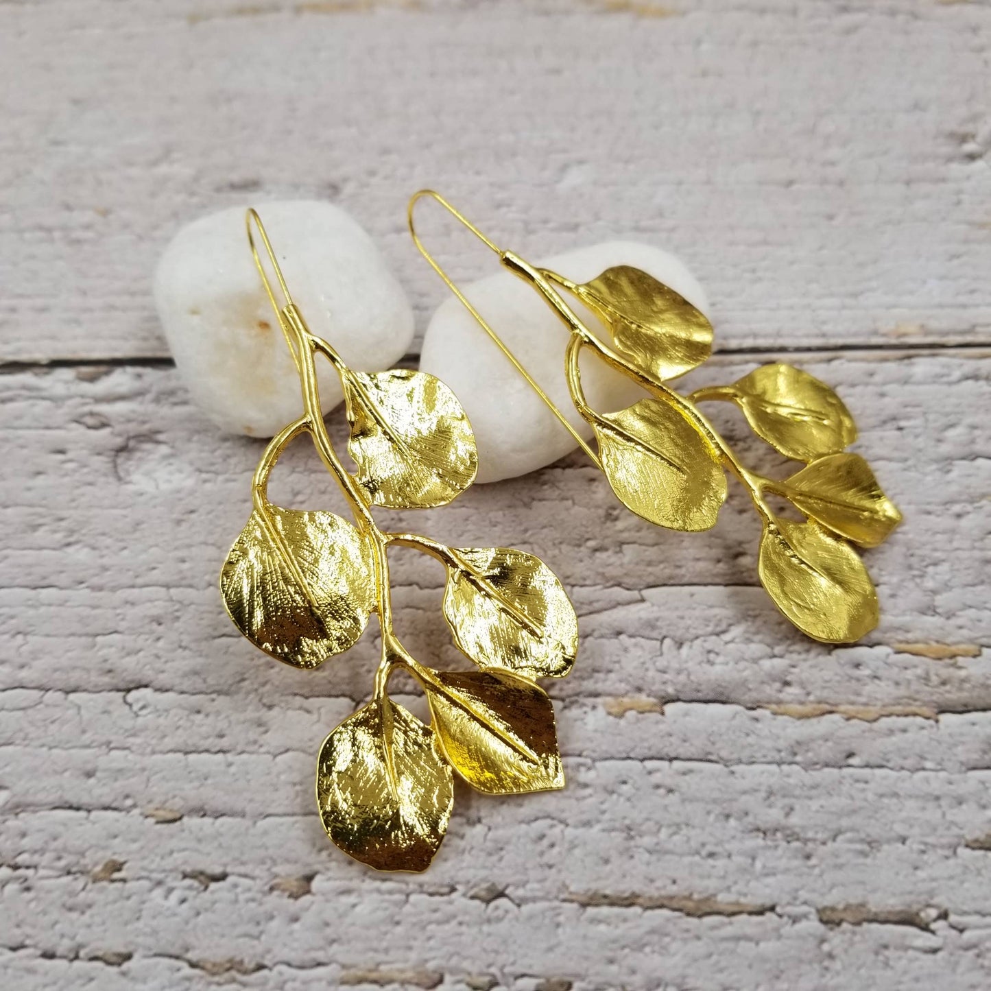 Gold Multi-Leaf Earrings