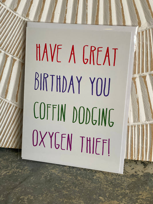 Crooked Halo - Coffin Dodging Thief Greeting Card