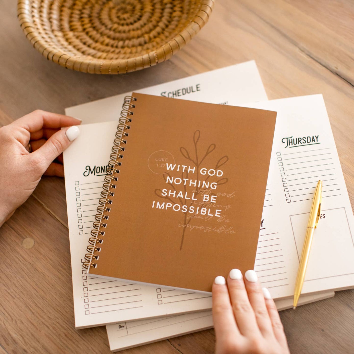 With God Nothing Shall Be Impossible - Journal Spiral Notebook