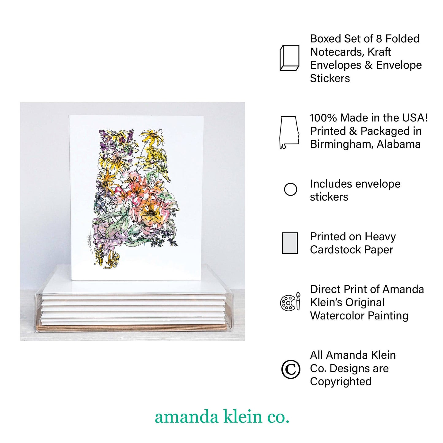 Cross Floral Note Card Stationery Set - Amanda Klein Co.