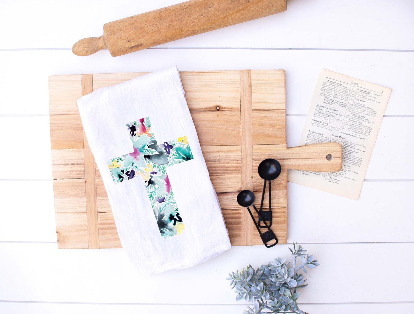 Cross Flour Sack Tea Towel - Amanda Klein Co.