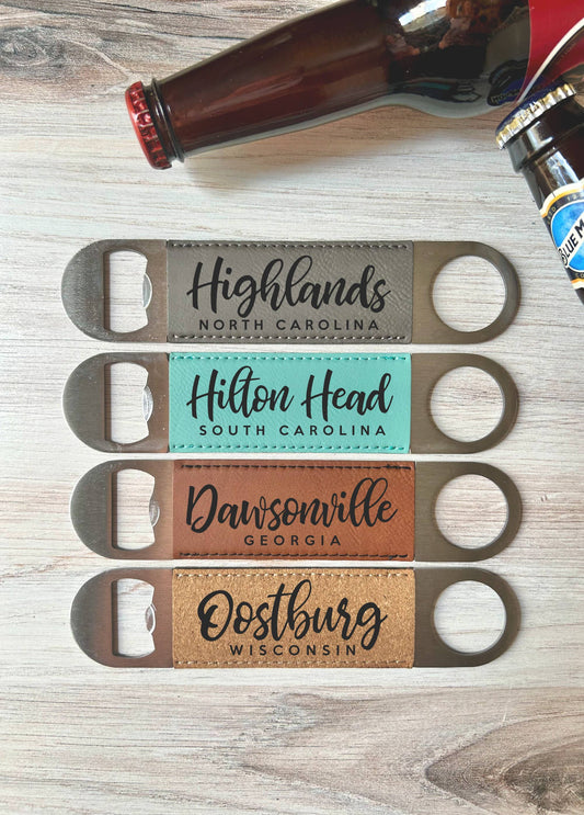 Customized Lake Bottle Opener - Teal