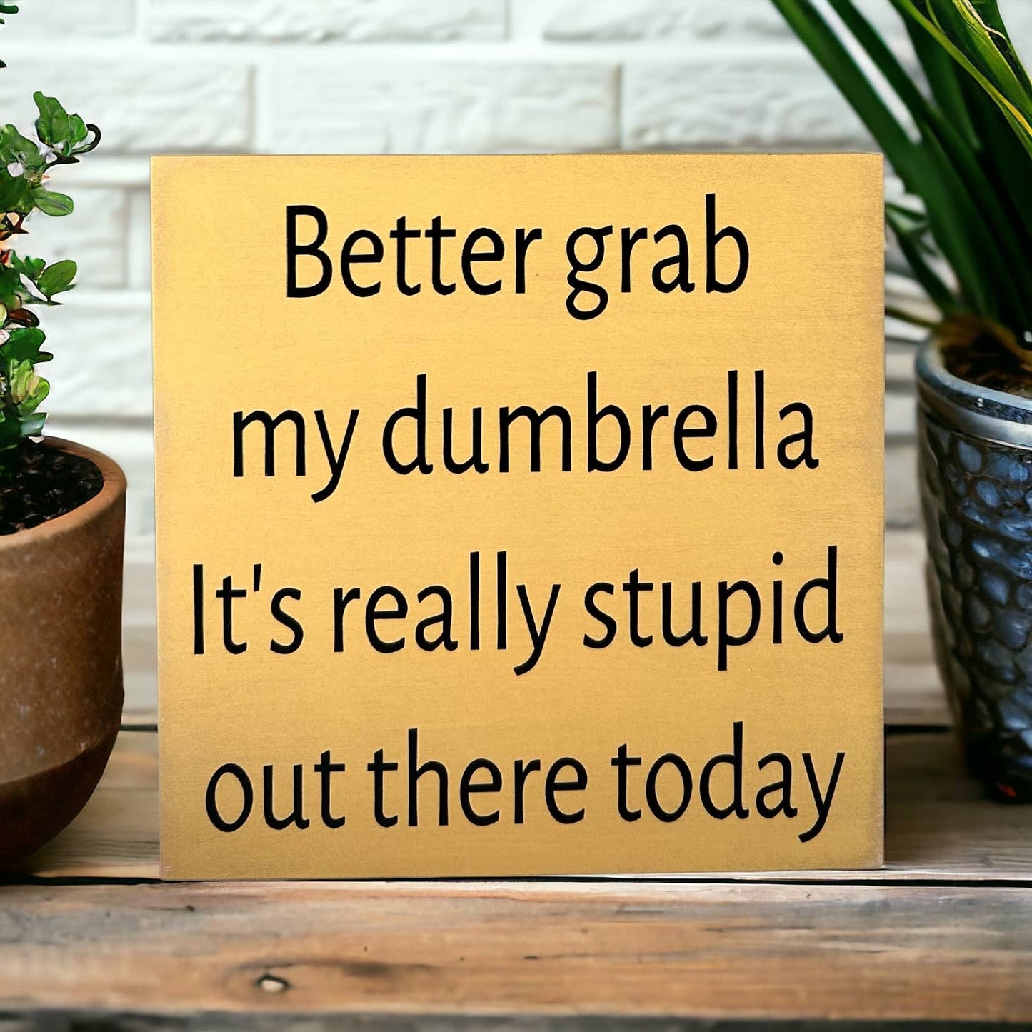 Better Grab My Dumbrella - Funny Rustic Wood Shelf Sitter