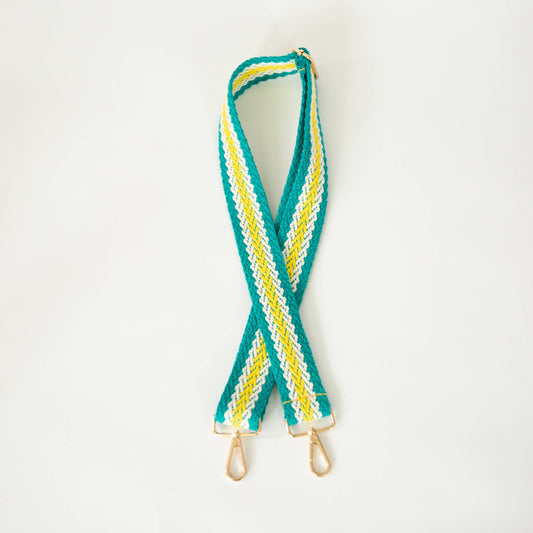 Guitar Style Purse Strap -  Woven Turquoise