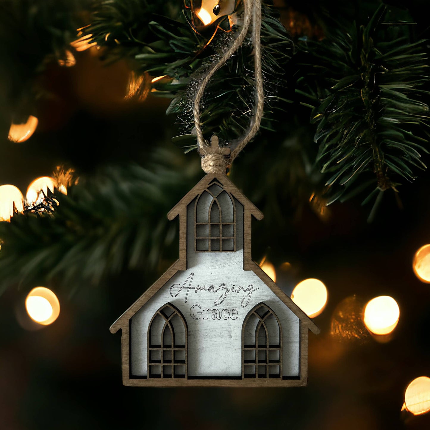 Inkwood Crafters - Amazing Grace Layered Wood Christmas Ornament