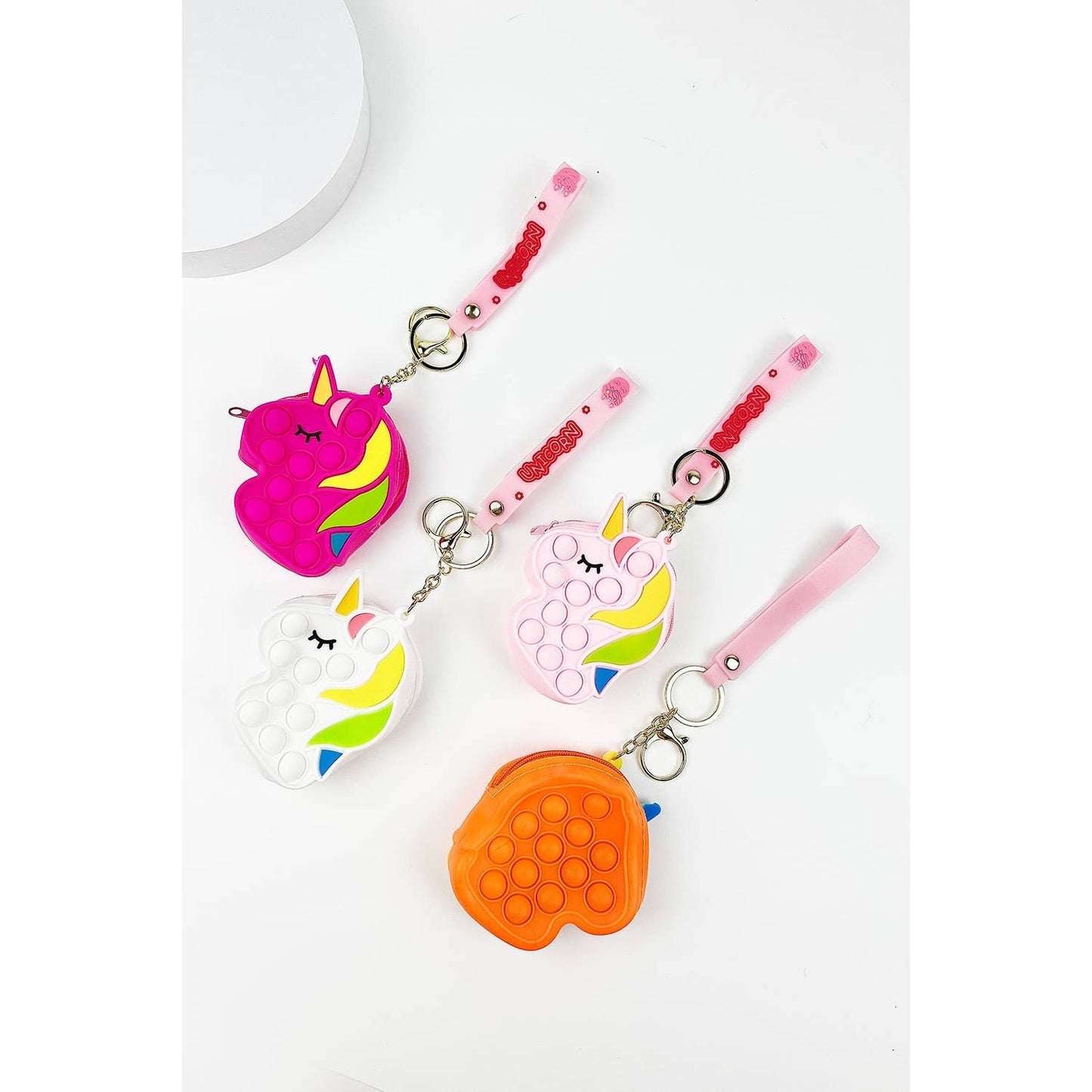 Unicorn Pop-it Fidget Toy, Mini Purse and Keychain all-in-one