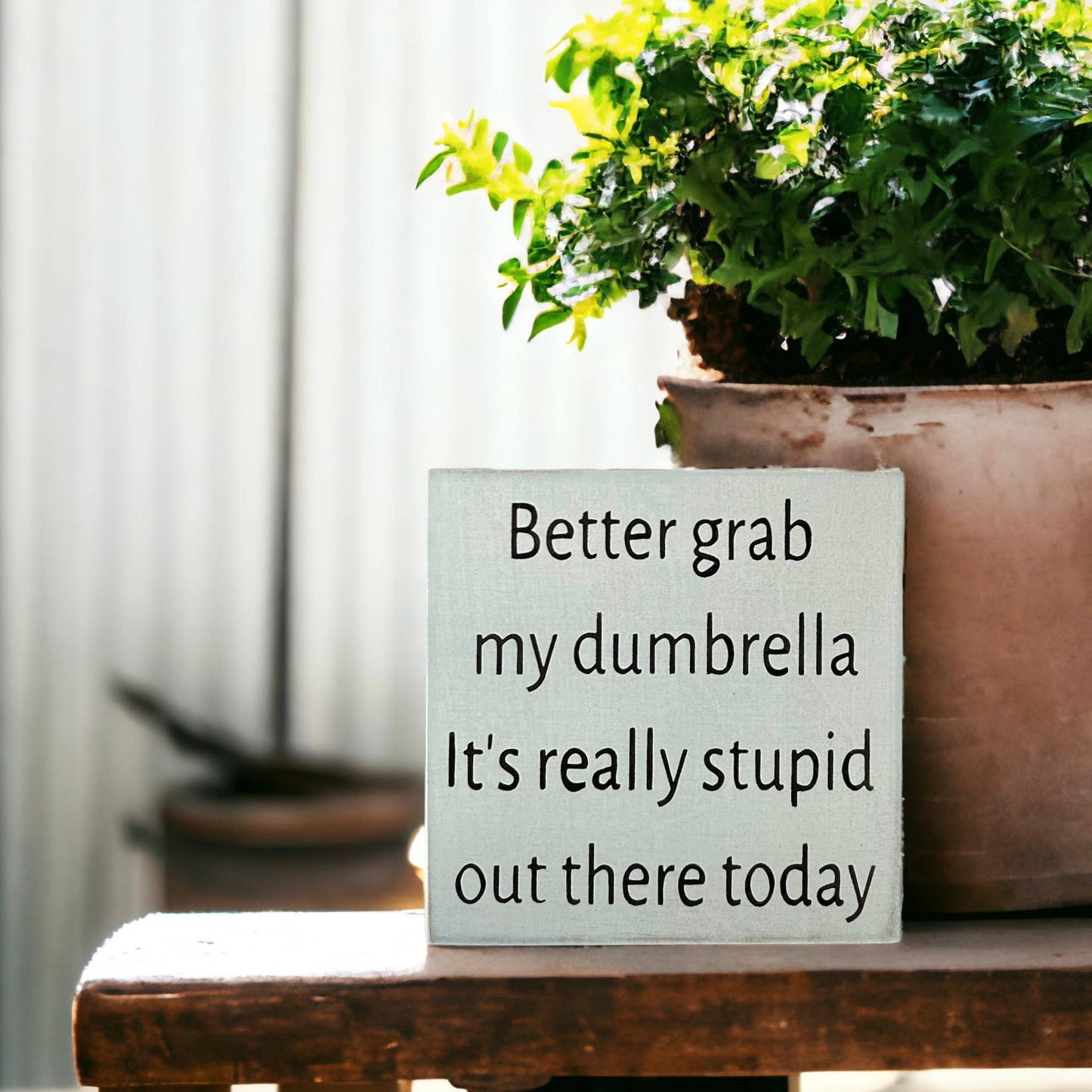 Better Grab My Dumbrella - Funny Rustic Wood Shelf Sitter