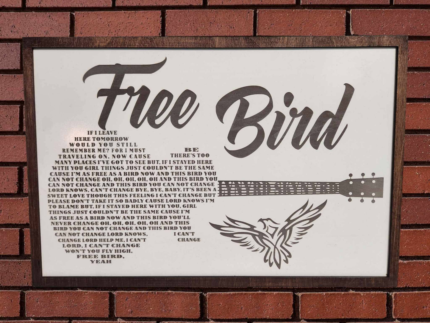 Crates Etc - Free Bird sign - Lynyrd Skynyrd - Custom gifts - Song lyrics