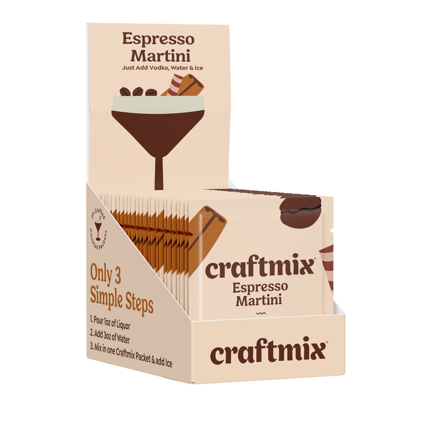 Craftmix - Espresso Martini Cocktail / Mocktail Mixer - Single Packets