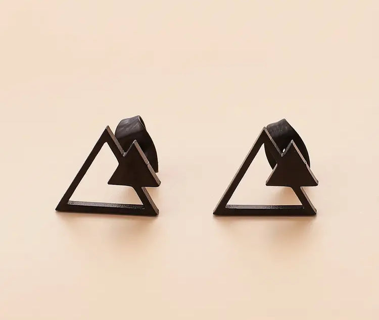 Earrings - Black Triangle Studs