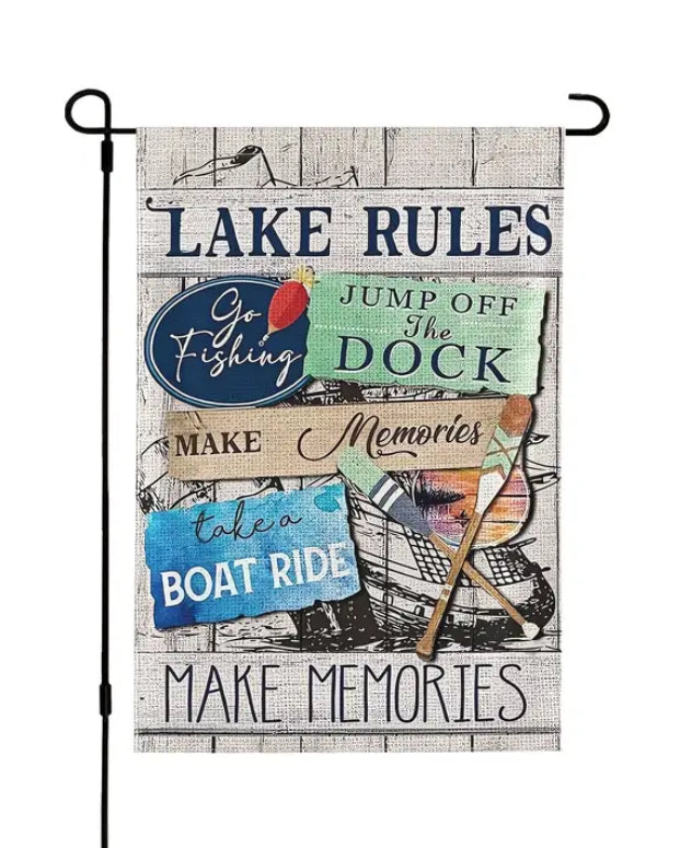 Garden Flag - Lake Rules