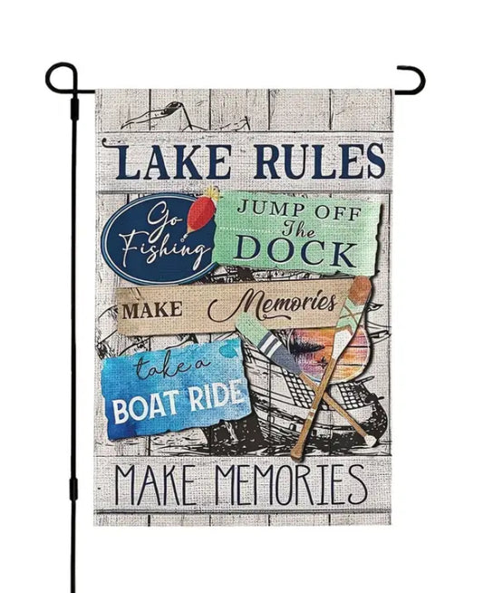 Garden Flag - Lake Rules