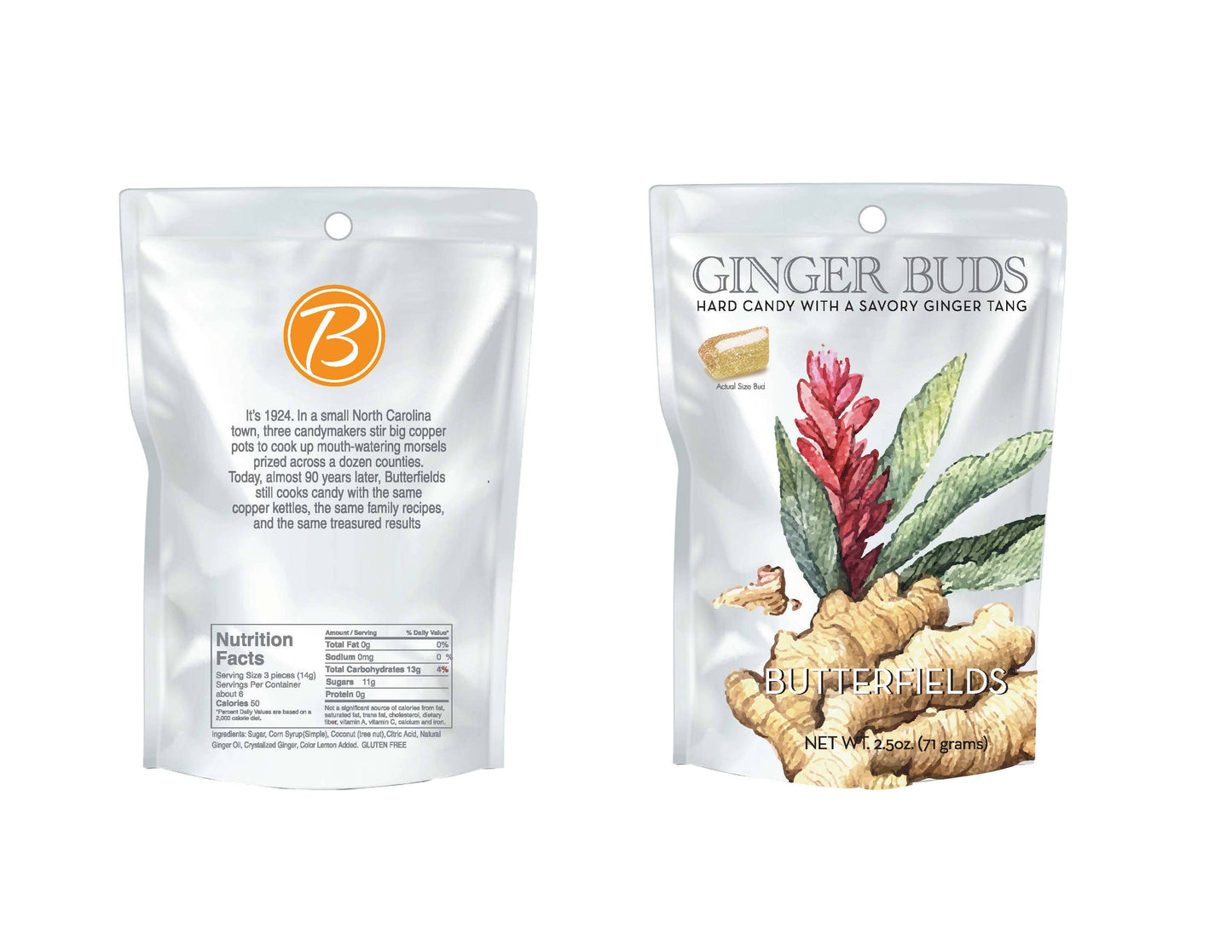 Butterfields Candy - GINGER BUDS 2.5 OZ Hard Candy