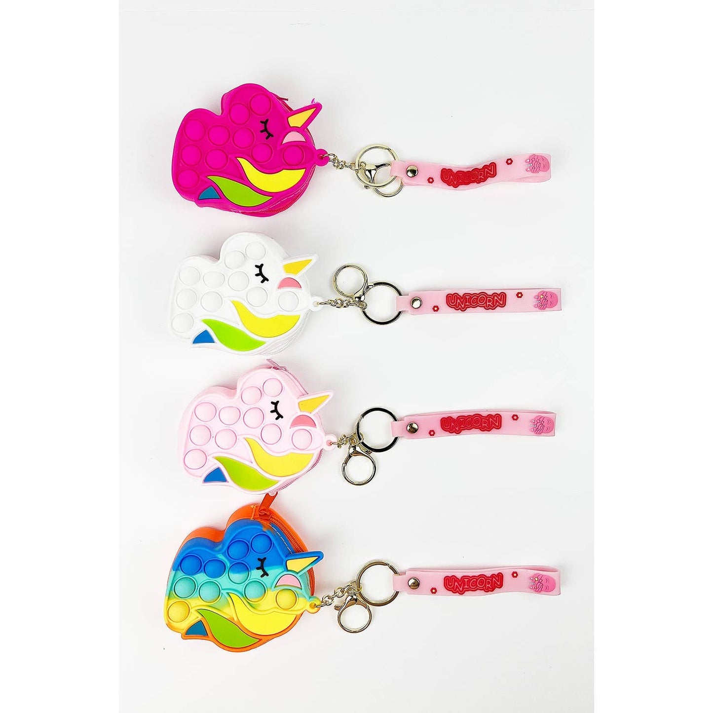 Unicorn Pop-it Fidget Toy, Mini Purse and Keychain all-in-one