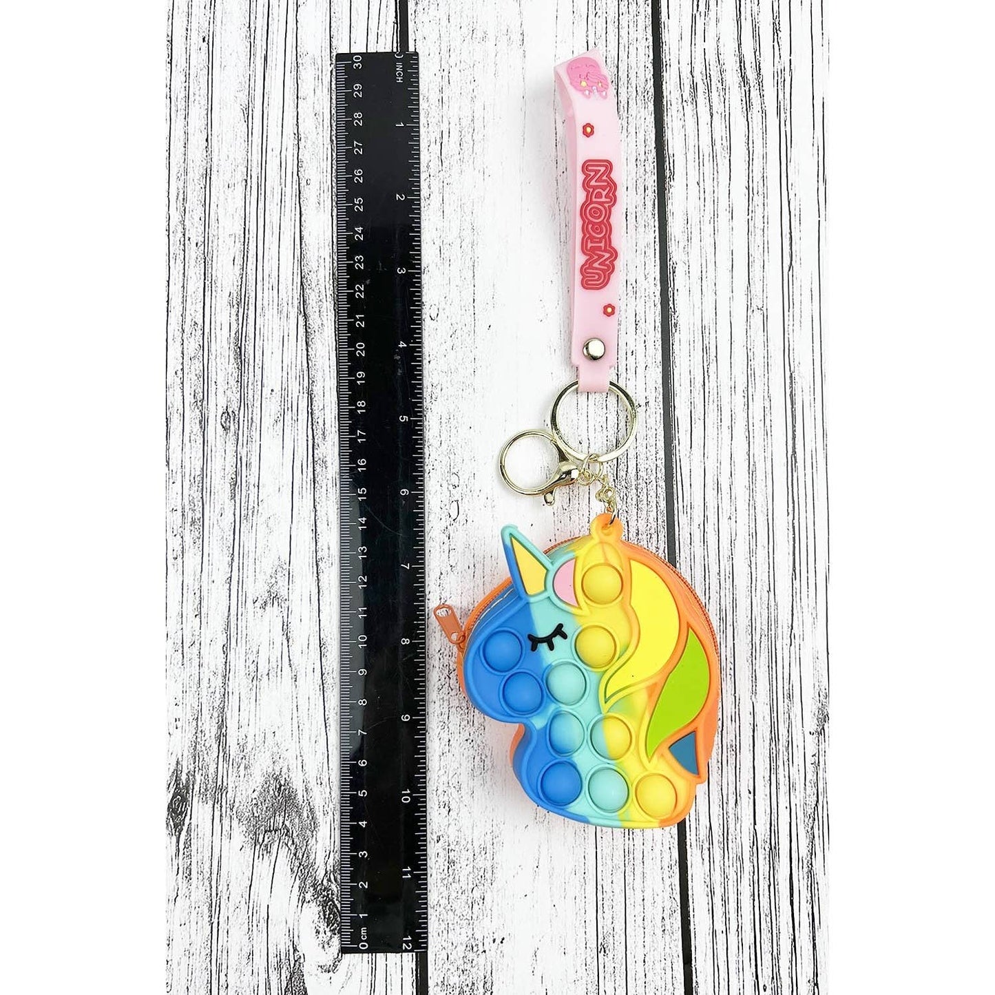 Unicorn Pop-it Fidget Toy, Mini Purse and Keychain all-in-one