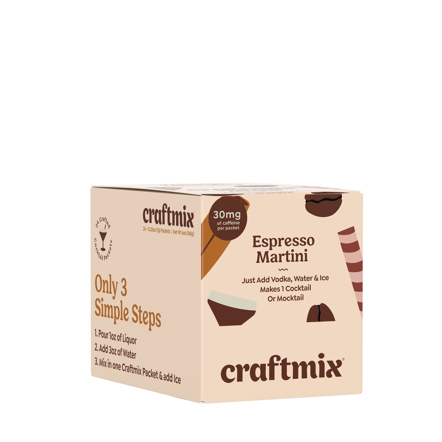 Craftmix - Espresso Martini Cocktail / Mocktail Mixer - Single Packets