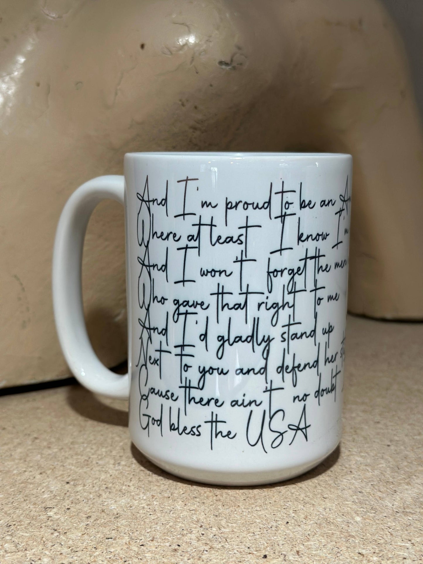 Crooked Halo - God Bless the USA Lyric 15oz Ceramic Coffee Mug