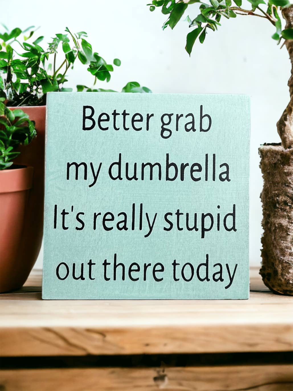 Better Grab My Dumbrella - Funny Rustic Wood Shelf Sitter