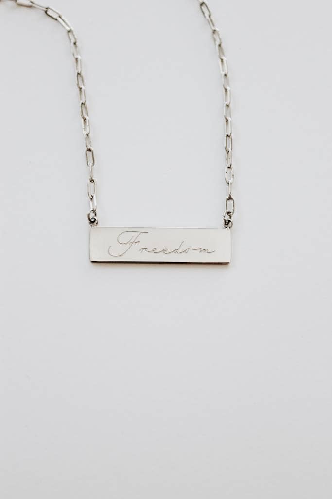 Silver Freedom & Abide Necklace - Crowned Free - Made by Survivors