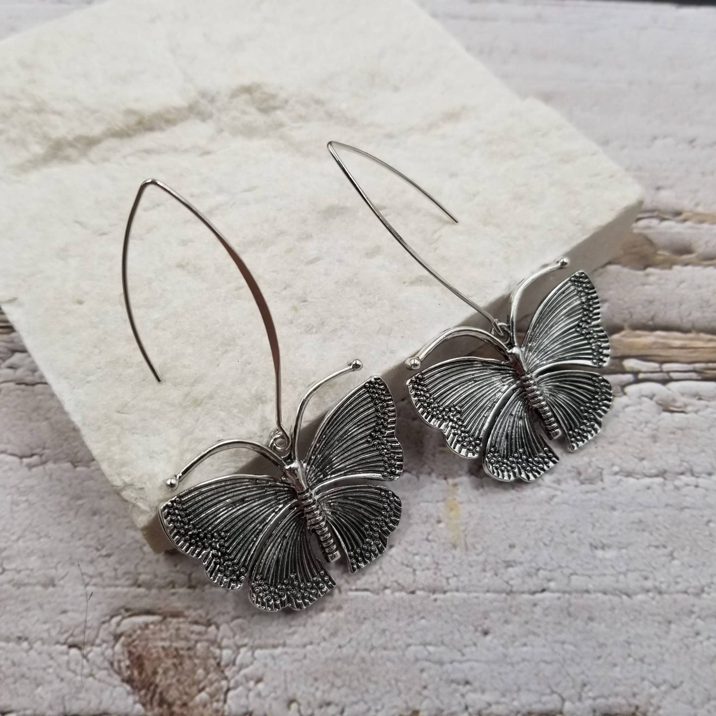 Vintage Silver Butterfly Earrings