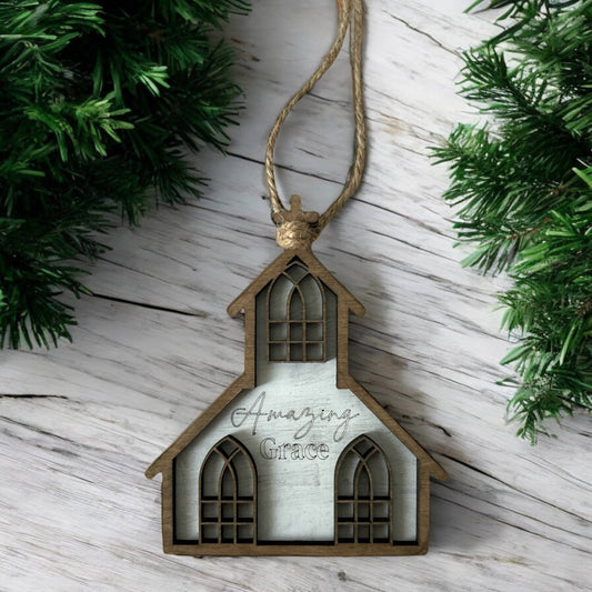 Inkwood Crafters - Amazing Grace Layered Wood Christmas Ornament