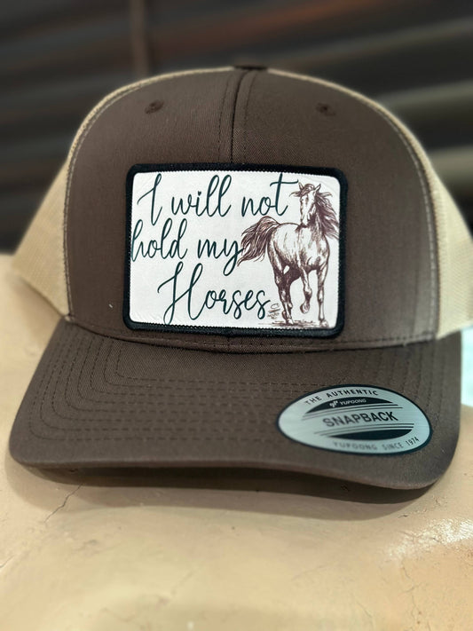 Crooked Halo - I will not Hold my Horses Hat (Multi Color Options)