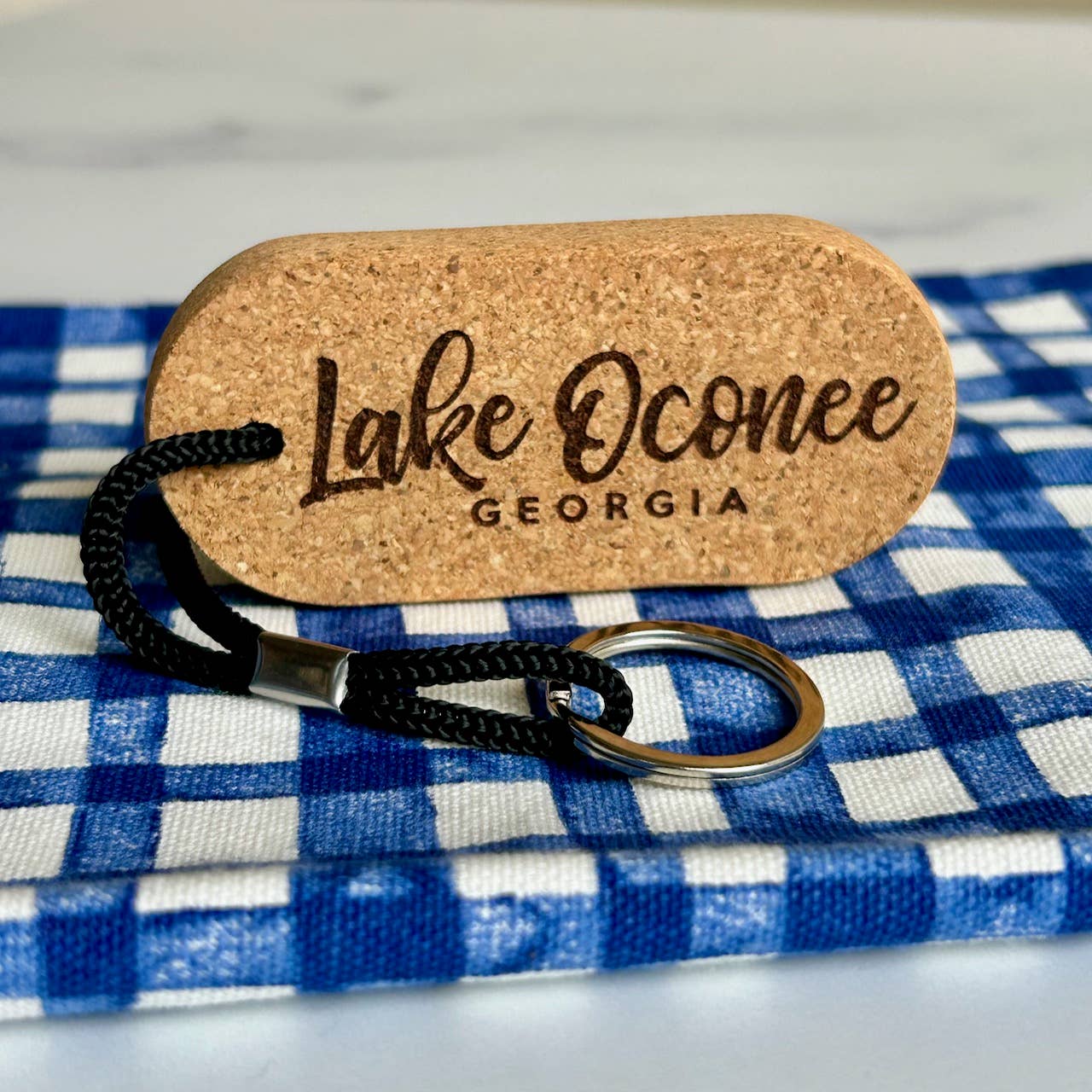 Badin Lake Floating Cork Keychain