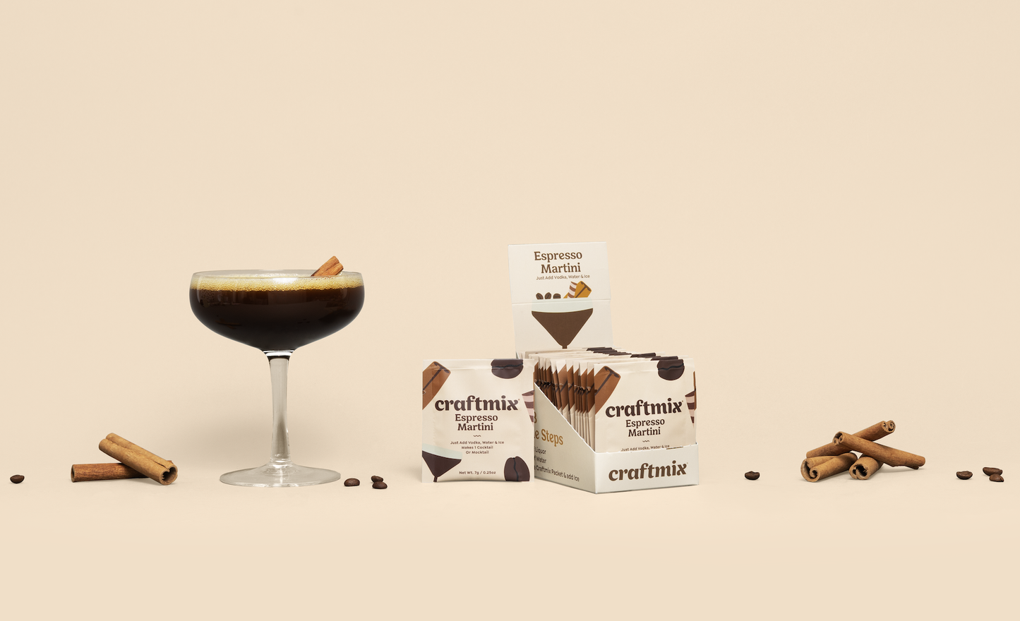 Craftmix - Espresso Martini Cocktail / Mocktail Mixer - Single Packets