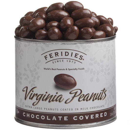 FERIDIES - 11 oz Tin Milk Chocolate Covered Virginia Peanuts