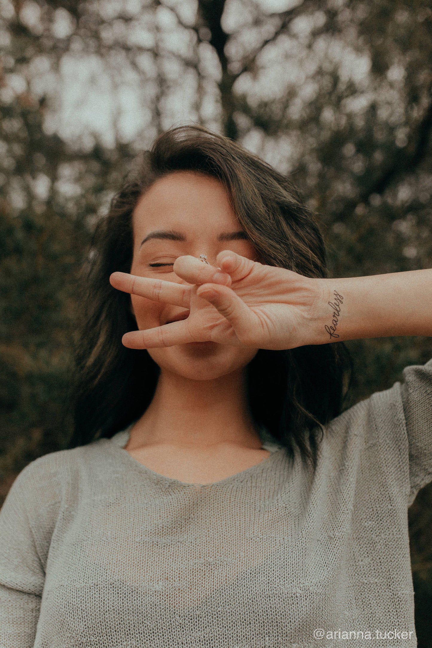 FEARLESS Calligraphy Temp Tattoo