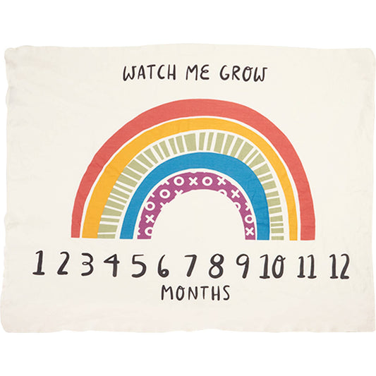 Primitives by Kathy - Watch Me Grow Rainbow Milestone Blanket