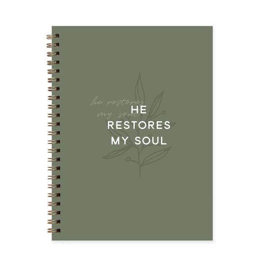 He Restores My Soul - Spiral Journal Notebook