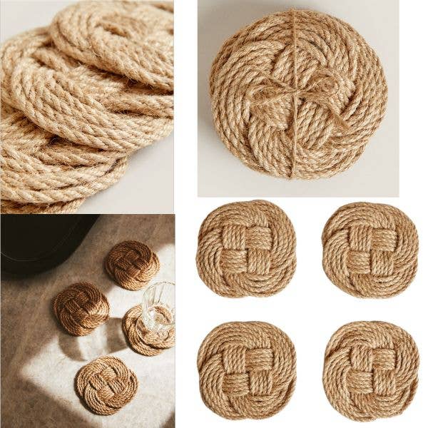 Jute Coasters - 4Pack of 4"x4"